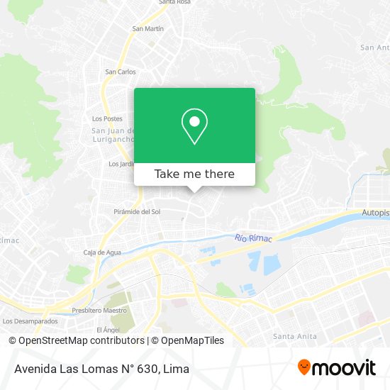 Avenida Las Lomas N° 630 map