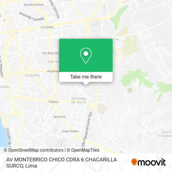 AV MONTERRICO CHICO CDRA 6 CHACARILLA SURCO map