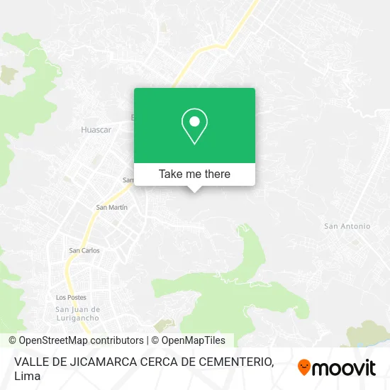 VALLE DE JICAMARCA CERCA DE CEMENTERIO map