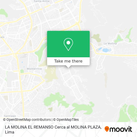 Mapa de LA MOLINA   EL REMANSO  Cerca al MOLINA PLAZA