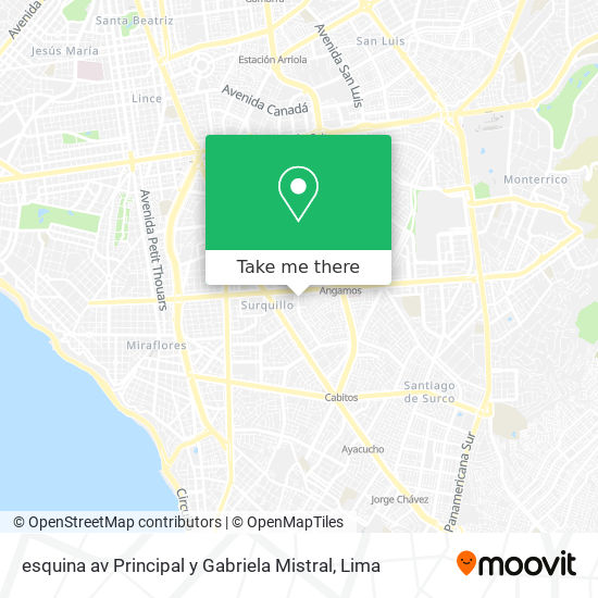 esquina av Principal y Gabriela Mistral map
