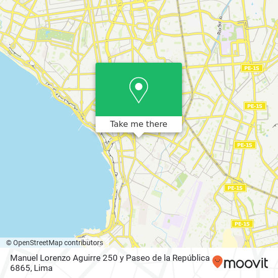 Manuel Lorenzo Aguirre 250 y Paseo de la República 6865 map