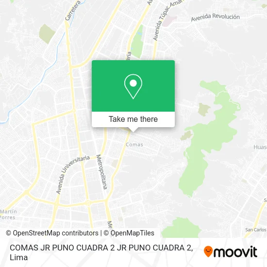 Mapa de COMAS  JR PUNO CUADRA 2 JR PUNO CUADRA 2