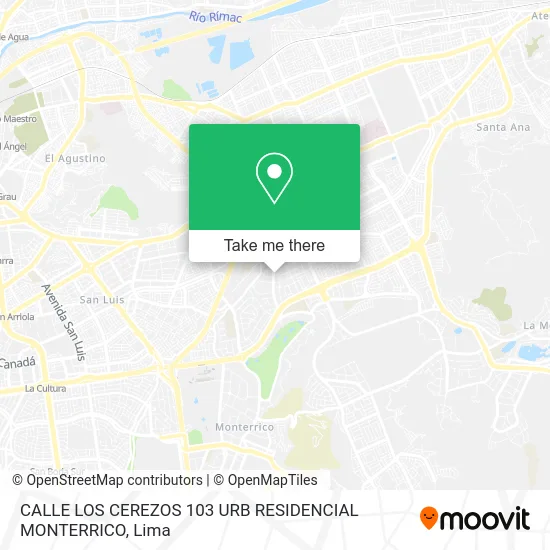 CALLE LOS CEREZOS 103 URB RESIDENCIAL MONTERRICO map