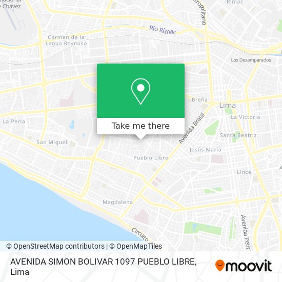 AVENIDA SIMON BOLIVAR 1097 PUEBLO LIBRE map