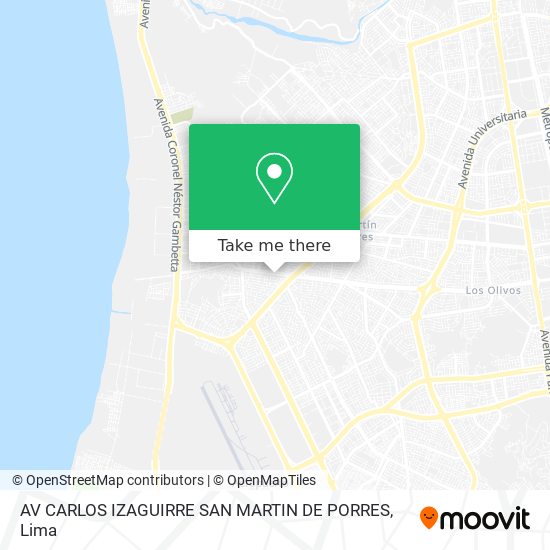 AV CARLOS IZAGUIRRE SAN MARTIN DE PORRES map