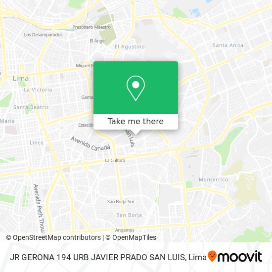Mapa de JR  GERONA 194 URB  JAVIER PRADO SAN LUIS