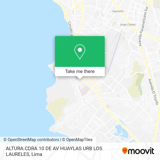 ALTURA CDRA  10 DE AV  HUAYLAS  URB  LOS LAURELES map