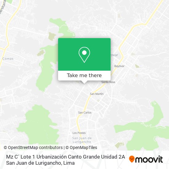 Mz  C´ Lote 1   Urbanización Canto Grande  Unidad 2A San Juan de  Lurigancho map