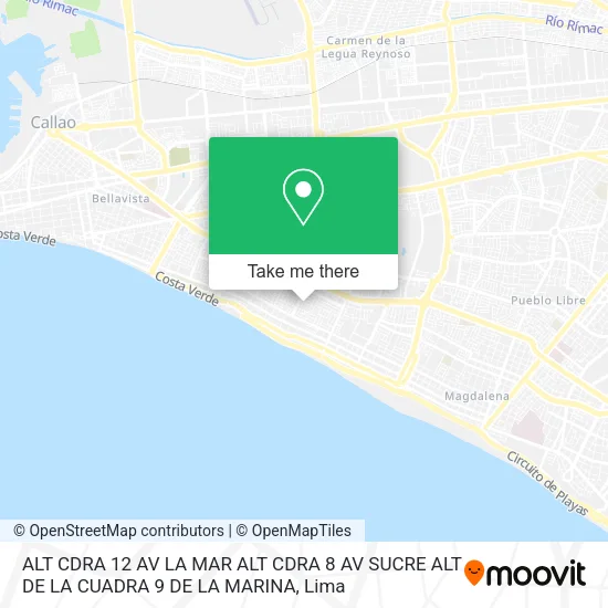 ALT CDRA 12 AV LA MAR   ALT CDRA 8 AV SUCRE  ALT  DE LA CUADRA 9 DE LA MARINA map