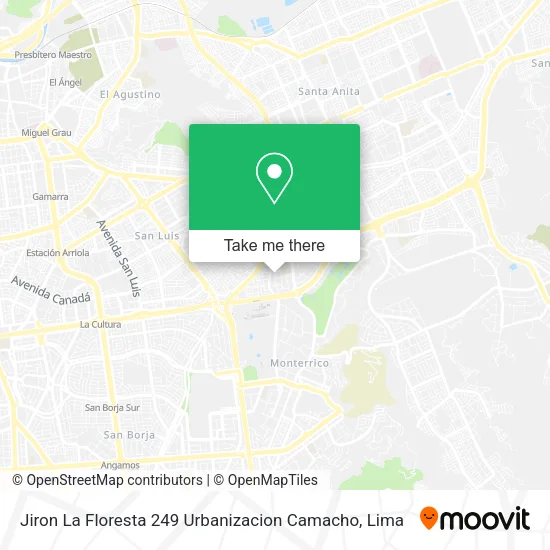 Mapa de Jiron La Floresta 249 Urbanizacion Camacho