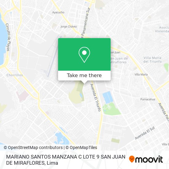 MARIANO SANTOS MANZANA C LOTE 9 SAN JUAN DE MIRAFLORES map