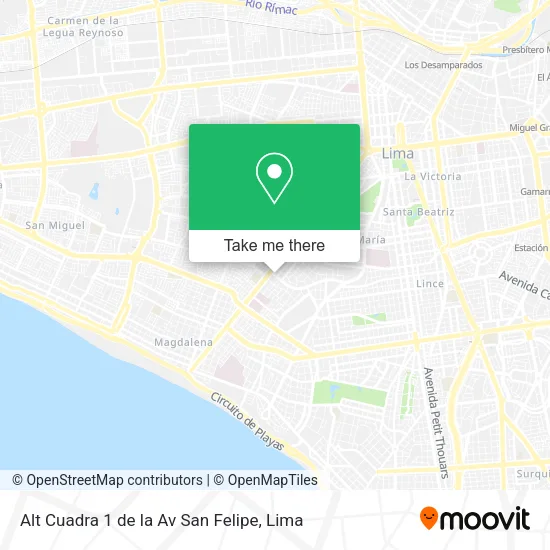 Mapa de Alt  Cuadra 1 de la Av  San Felipe
