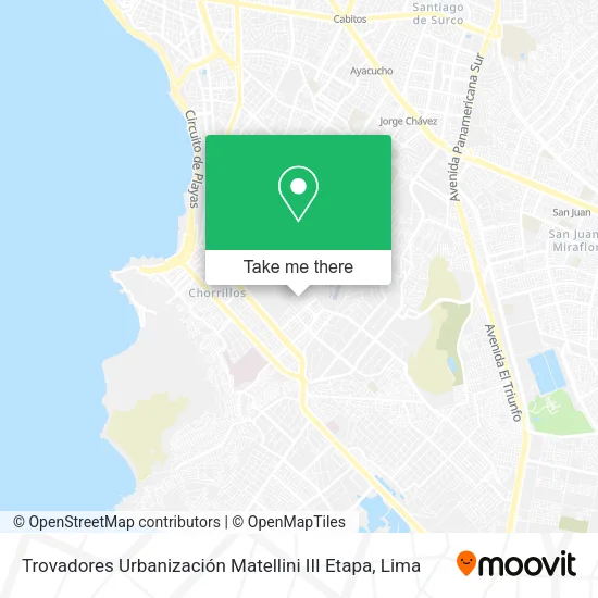 Mapa de Trovadores Urbanización Matellini III Etapa