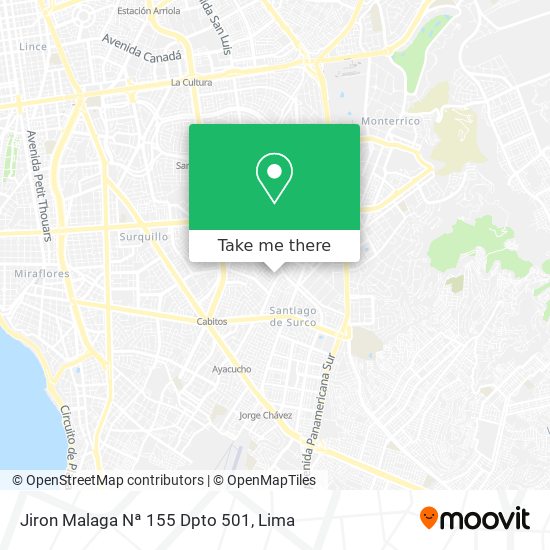 Jiron Malaga Nª 155 Dpto 501 map