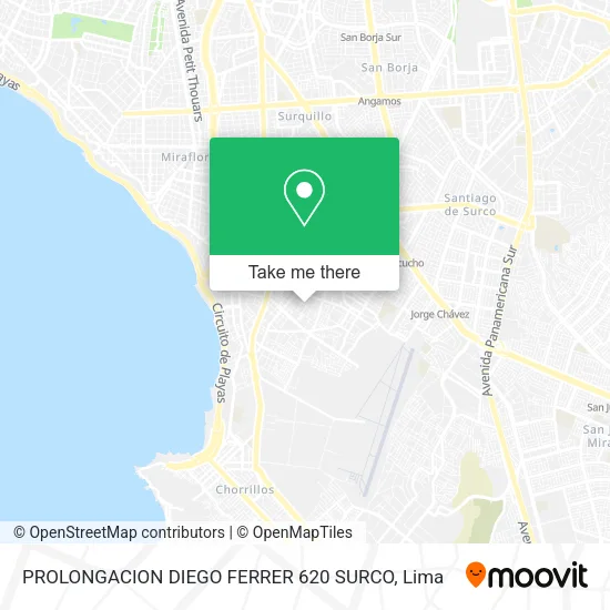 Mapa de PROLONGACION DIEGO FERRER 620 SURCO
