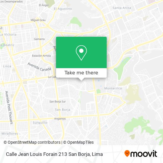 Calle Jean Louis Forain 213  San Borja map