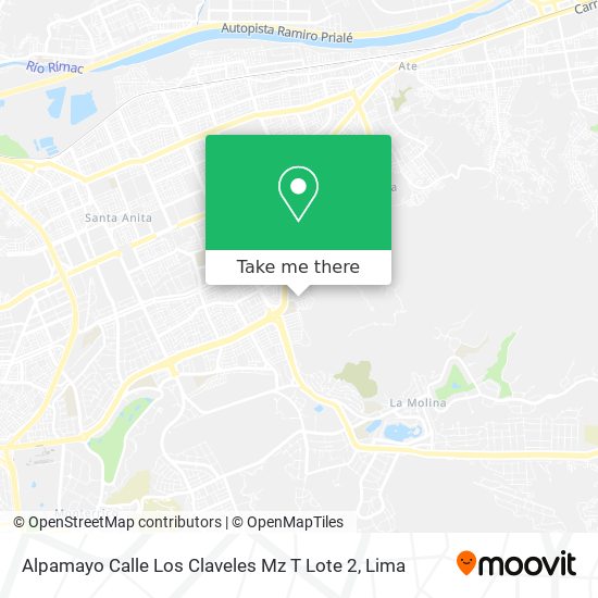 Alpamayo  Calle Los Claveles Mz  T Lote 2 map