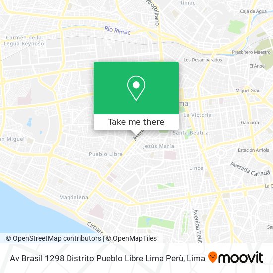 Av  Brasil 1298   Distrito Pueblo Libre   Lima   Perù map