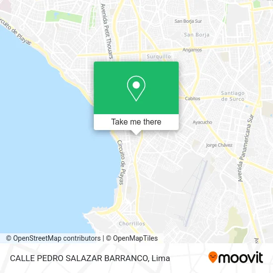 Mapa de CALLE PEDRO SALAZAR  BARRANCO