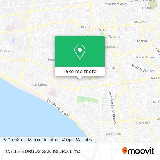 CALLE BURGOS   SAN ISIDRO map