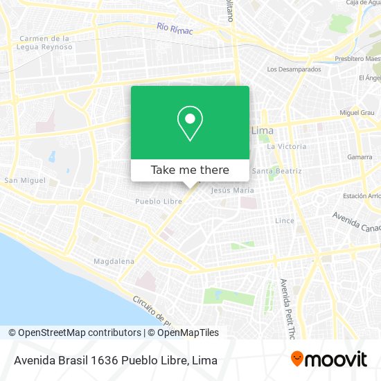 Avenida Brasil 1636 Pueblo Libre map