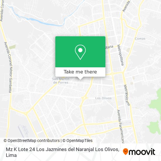 Mz K Lote 24  Los Jazmines del Naranjal  Los Olivos map