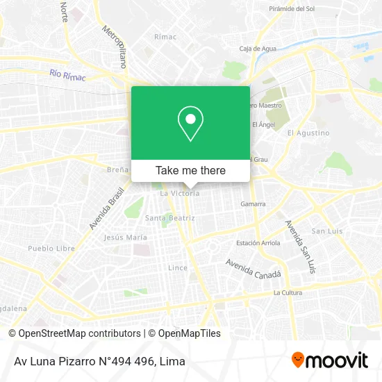 Mapa de Av  Luna Pizarro N°494 496