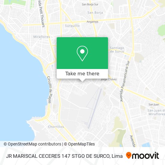 JR  MARISCAL CECERES 147   STGO  DE SURCO map