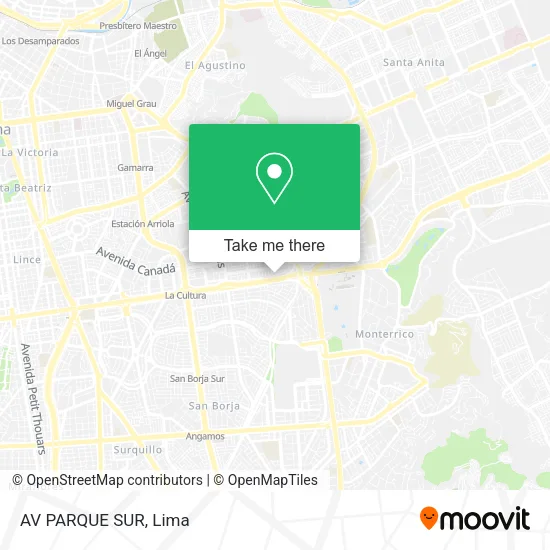 Mapa de AV  PARQUE SUR