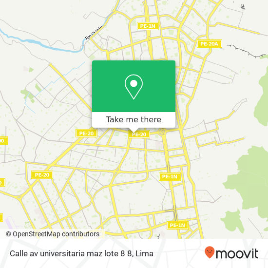 Mapa de Calle  av universitaria maz lote 8 8