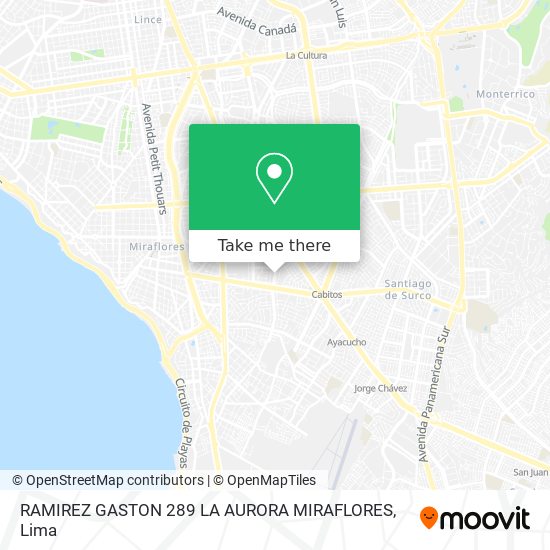 RAMIREZ GASTON 289  LA AURORA   MIRAFLORES map