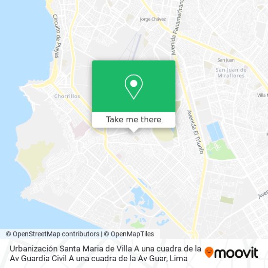Urbanización Santa Maria de Villa  A una cuadra de la Av  Guardia Civil A una cuadra de la Av  Guar map