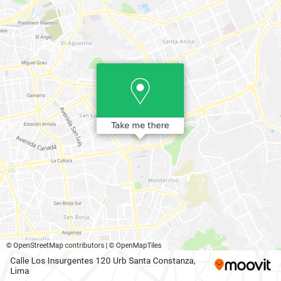 Calle Los Insurgentes 120 Urb  Santa Constanza map