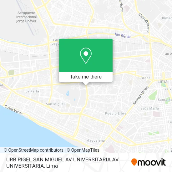URB  RIGEL  SAN MIGUEL  AV UNIVERSITARIA AV UNIVERSITARIA map