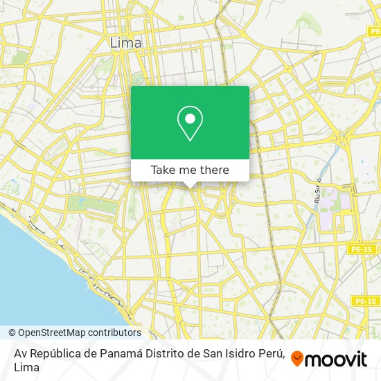 Av  República de Panamá   Distrito de San Isidro  Perú map