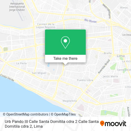 Mapa de Urb  Pando III  Calle Santa Domitila  cdra  2 Calle Santa Domitila  cdra  2