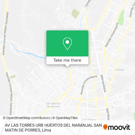 AV  LAS TORRES URB  HUERTOS DEL NARANJAL SAN MATIN DE PORRES map