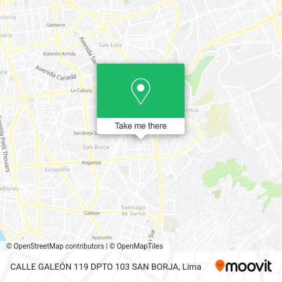 Mapa de CALLE GALEÓN 119  DPTO 103  SAN BORJA