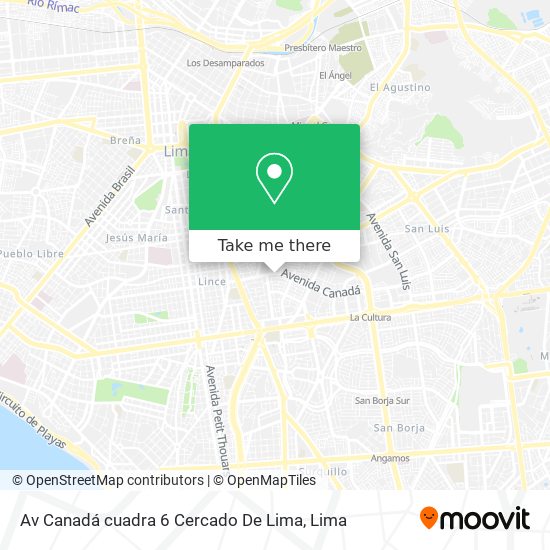 Av  Canadá cuadra 6  Cercado De Lima map