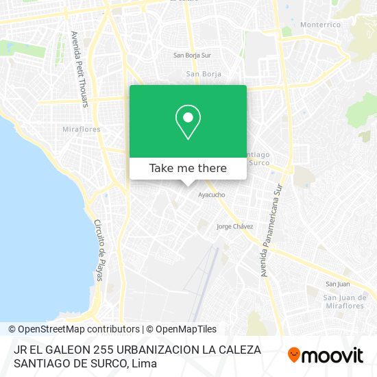 JR  EL GALEON 255   URBANIZACION LA CALEZA  SANTIAGO DE SURCO map