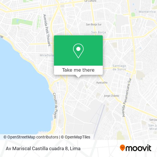 Av  Mariscal Castilla cuadra 8 map