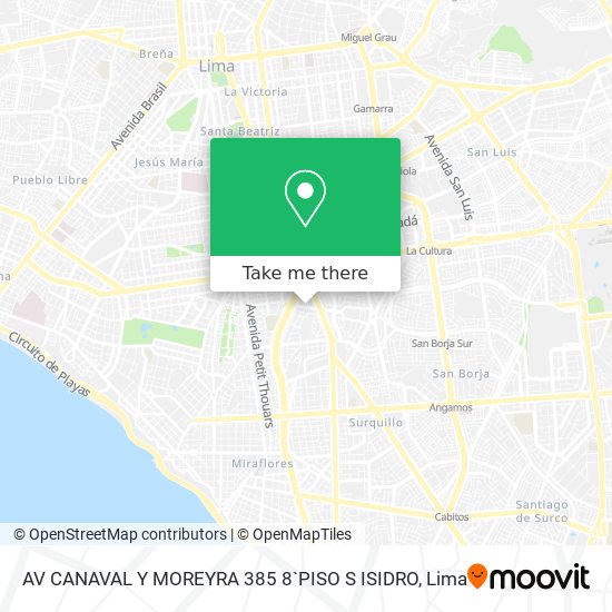 AV  CANAVAL Y MOREYRA  385 8`PISO  S  ISIDRO map