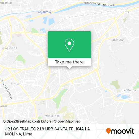 JR  LOS FRAILES 218  URB  SANTA FELICIA  LA MOLINA map