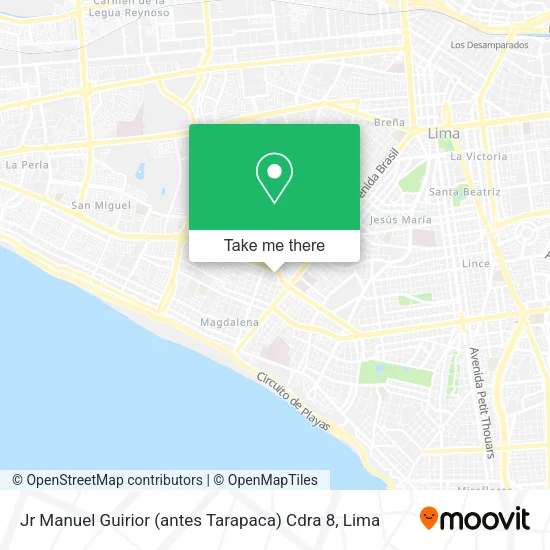 Mapa de Jr  Manuel Guirior (antes Tarapaca) Cdra  8
