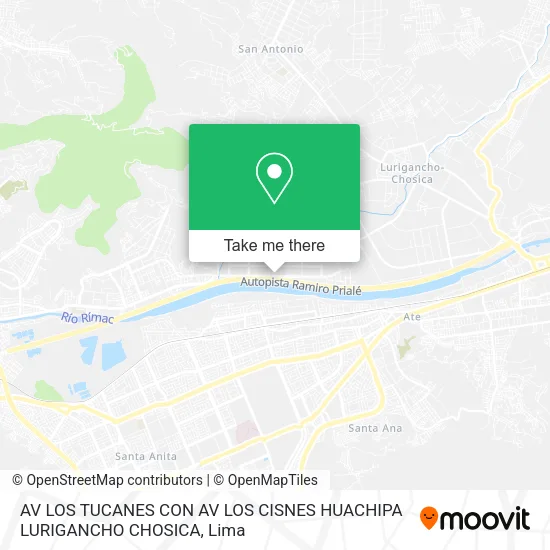Mapa de AV LOS TUCANES CON AV LOS CISNES HUACHIPA LURIGANCHO CHOSICA