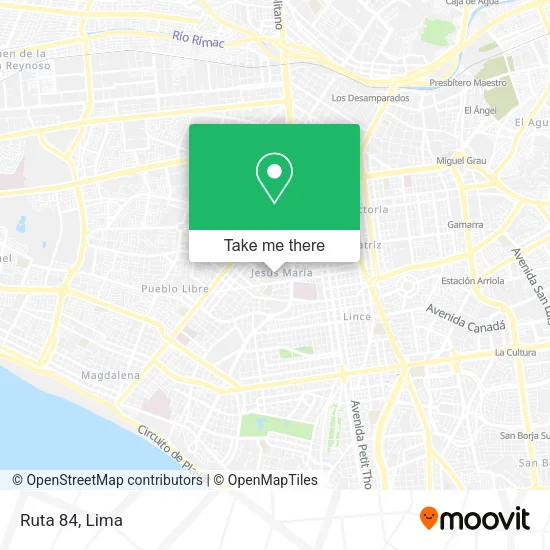 Mapa de Ruta 84