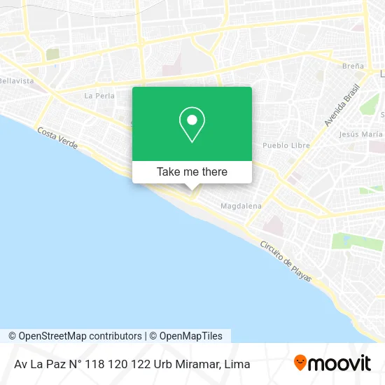 Mapa de Av La Paz N° 118 120 122  Urb  Miramar