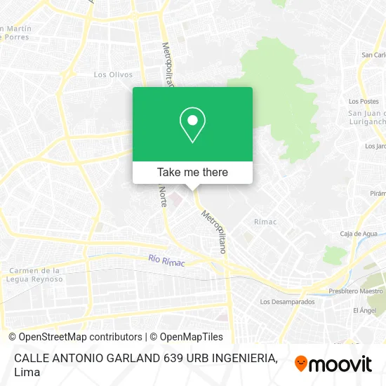 Mapa de CALLE ANTONIO GARLAND 639 URB  INGENIERIA