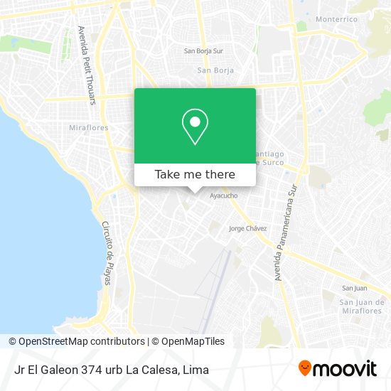Jr  El Galeon 374 urb  La Calesa map